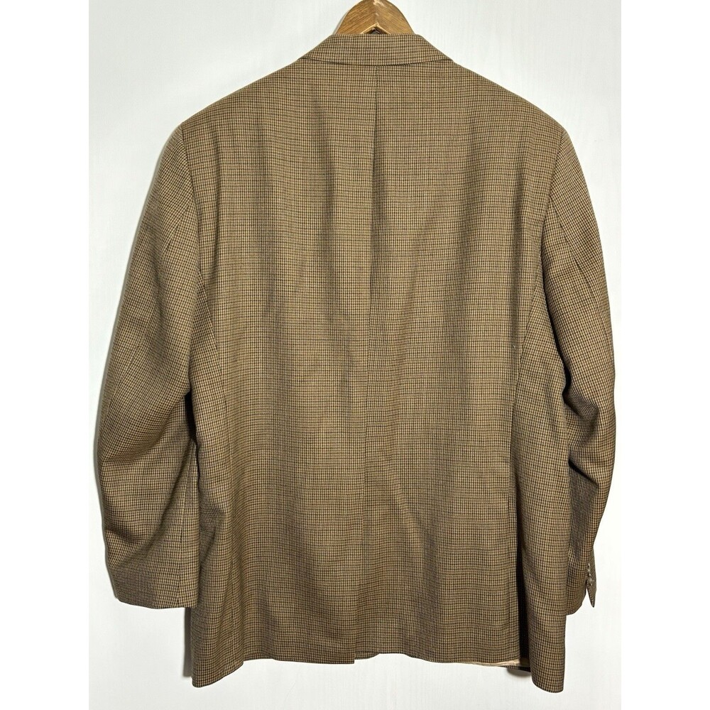 Lauren Ralph Lauren Sport Coat Blazer Mens 42R Brown Houndstooth Wool Academia - Picture 12 of 14